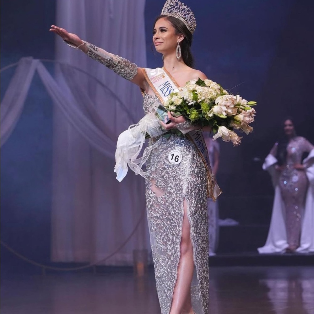 Elegant Silver Evening Gown